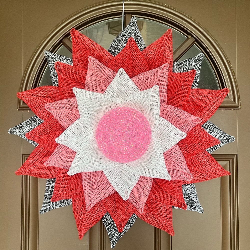Valentines wreath, Gifts for her, Flower petal wreath - Picture 1 of 7